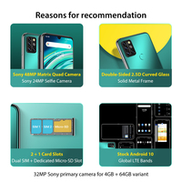 Na stanie UMIDIGI A9 Pro odblokowany smartfon z androidem wersja globalna 6.3 "FHD + 32MP/48MP Quad Camera komórkowy telefon komórkowy Helio P60 2